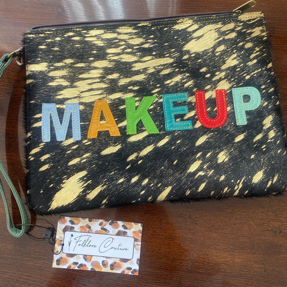 Leather Travel Makeup Clutch or Wristlet